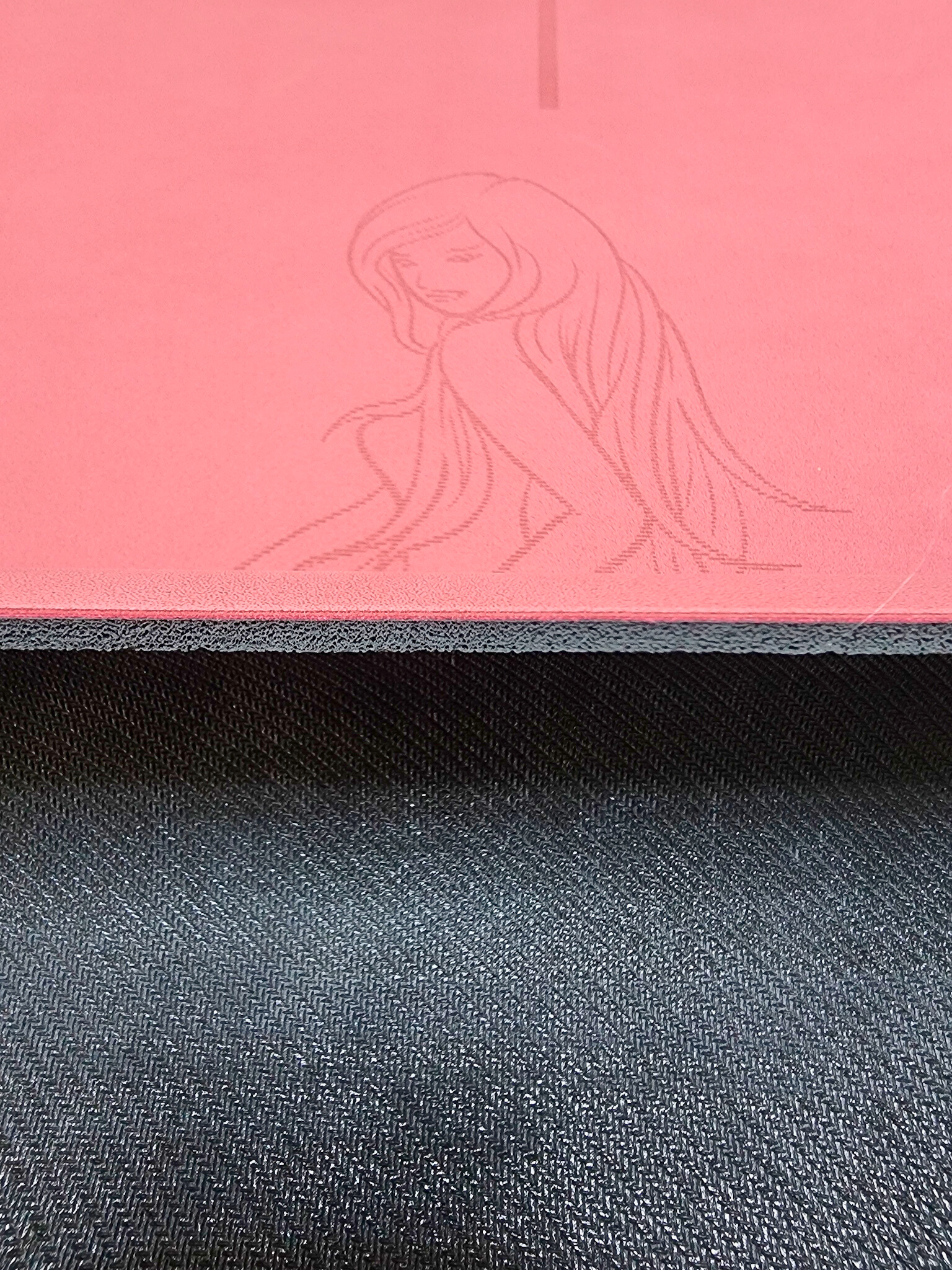 Yoga Matı Kaydırmaz Doğal Kauçuk 5mm Pembe Denizkızı Tasarımlı